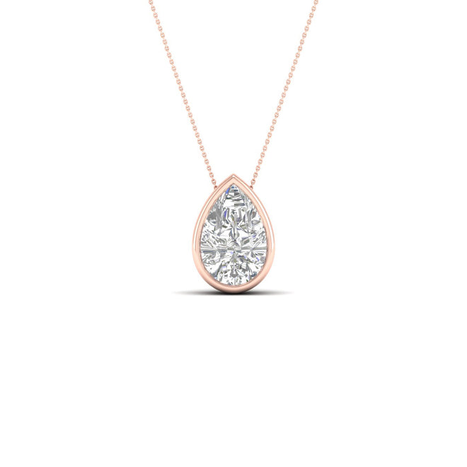 1 ctw Pear Bezel Set Solitaire Pendant