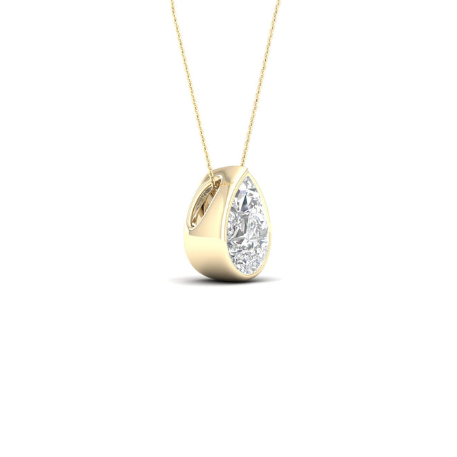 1/2 ctw Pear Bezel Set Solitaire Pendant
