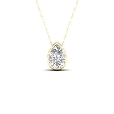 1/2 ctw Pear Bezel Set Solitaire Pendant