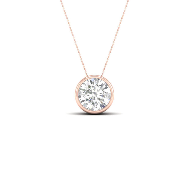 1 ctw Round Bezel Set Solitaire Pendant