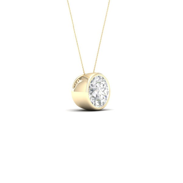 1 ctw Round Bezel Set Solitaire Pendant