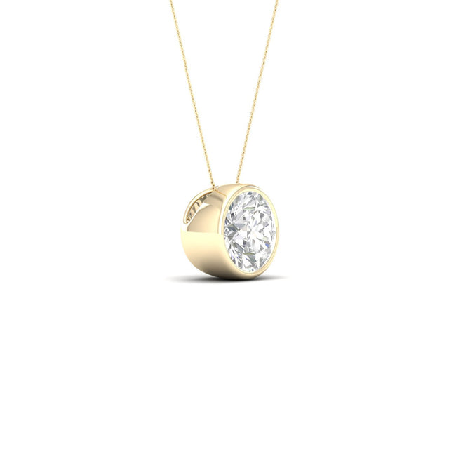 1 ctw Round Bezel Set Solitaire Pendant