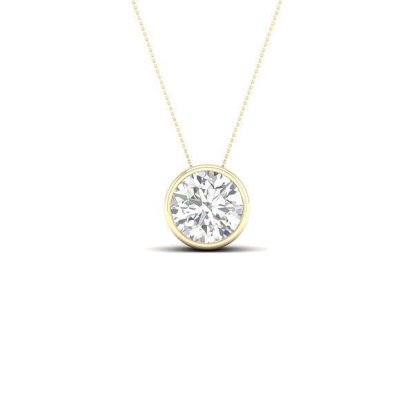 1 ctw Round Bezel Set Solitaire Pendant