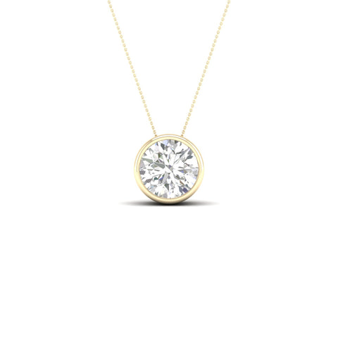 1 ctw Round Bezel Set Solitaire Pendant