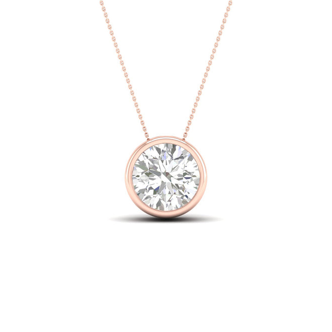 1 1/2 ctw Round Bezel Set Solitaire Pendant