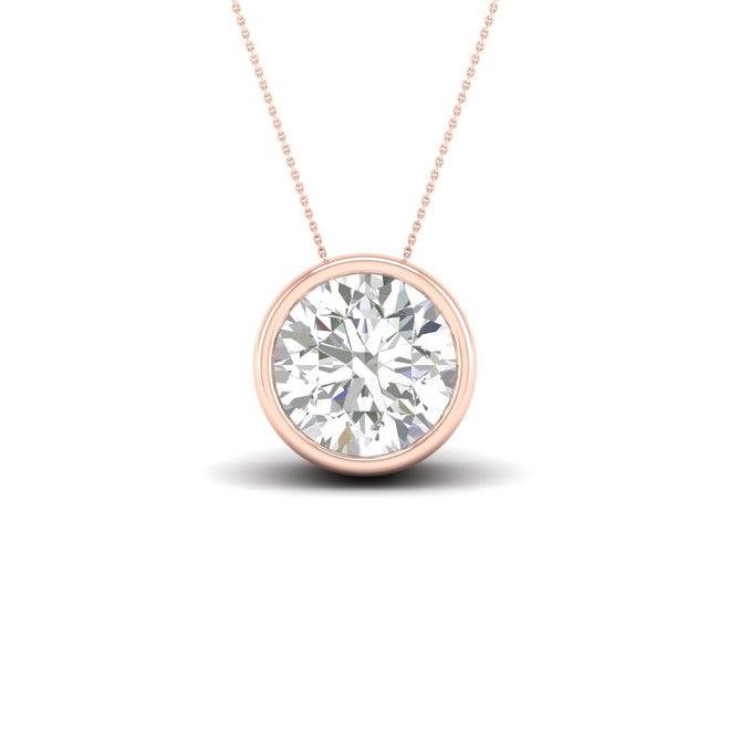 2 ctw Round Bezel Set Solitaire Pendant