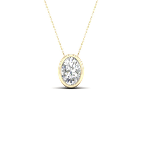 1/2 ctw Oval Bezel Set Solitaire Pendant