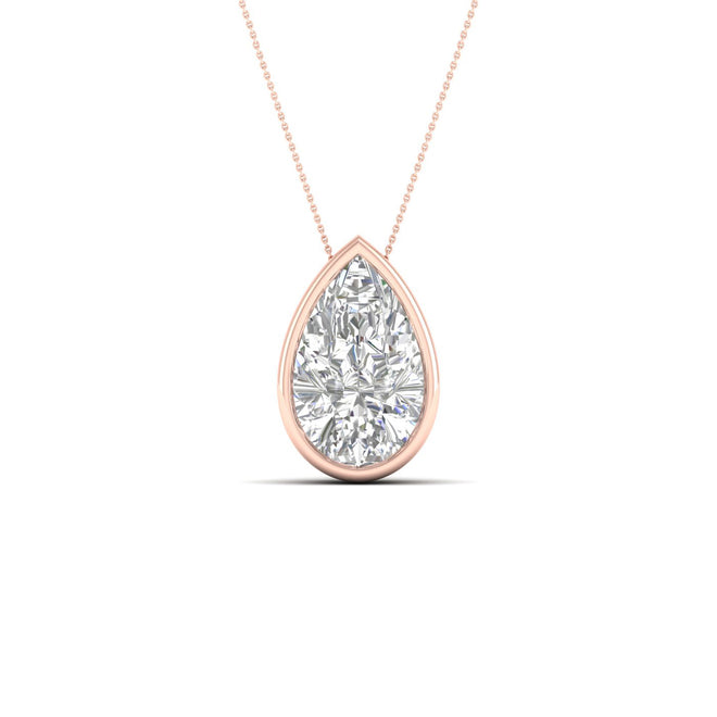 2 ctw Pear Bezel Set Solitaire Pendant