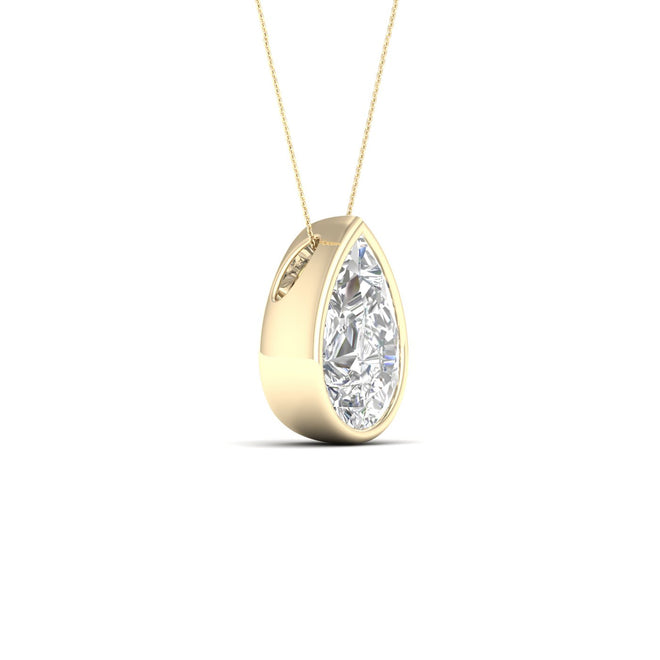 2 ctw Pear Bezel Set Solitaire Pendant