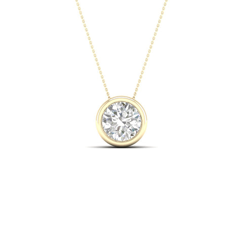 1/2 ctw Round Bezel Set Solitaire Pendant