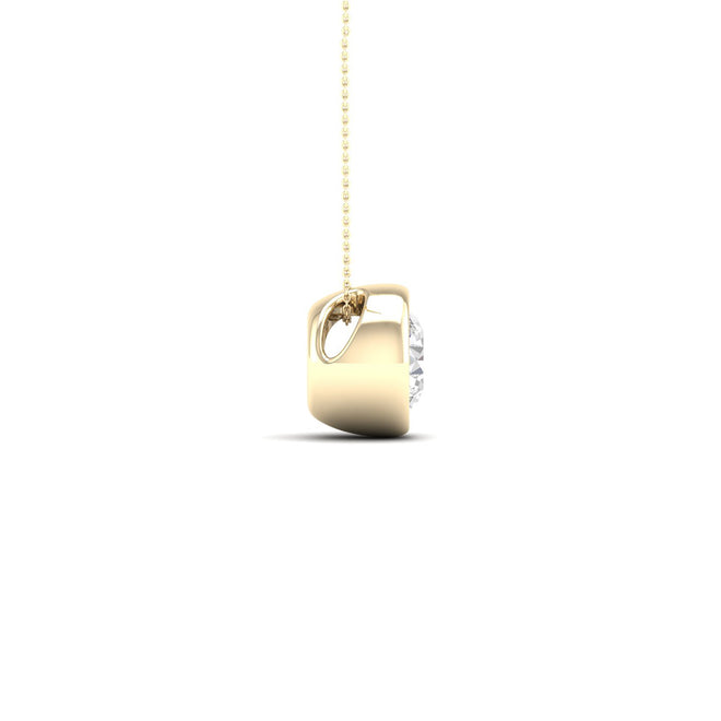 1/2 ctw Round Bezel Set Solitaire Pendant