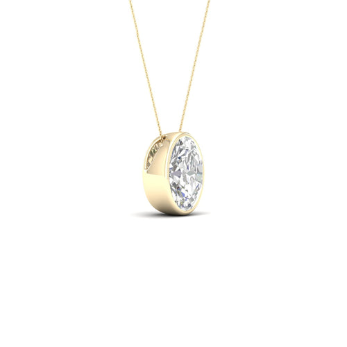 1 ctw Oval Bezel Set Solitaire Lab Grown Pendant