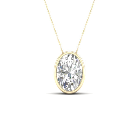 2 ctw Oval Bezel Set Solitaire Pendant