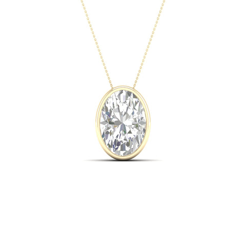 1 1/2 ctw Oval Bezel Set Solitaire Pendant