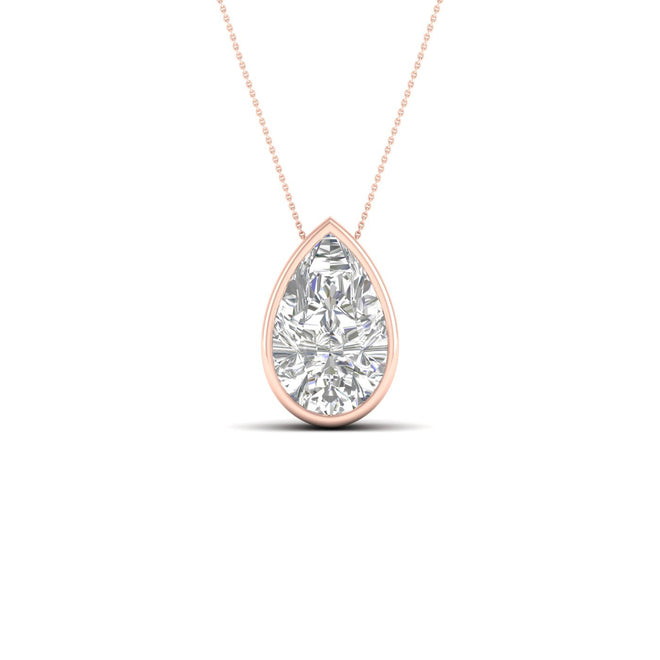 1 1/2 ctw Pear Bezel Set Solitaire Pendant