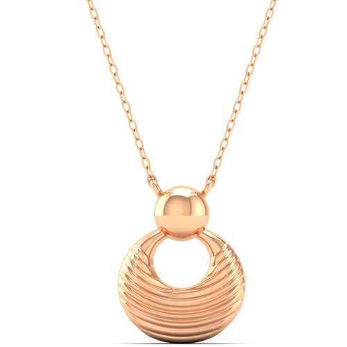 9k Solid Gold Round Women's Fashion Pendant