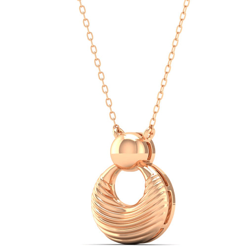 9k Solid Gold Round Women's Fashion Pendant