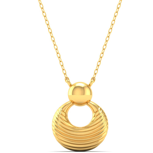 9k Solid Gold Round Women's Fashion Pendant