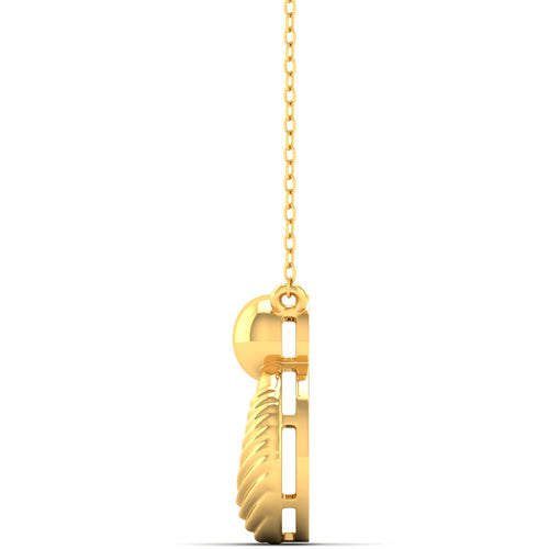 9k Solid Gold Round Women's Fashion Pendant