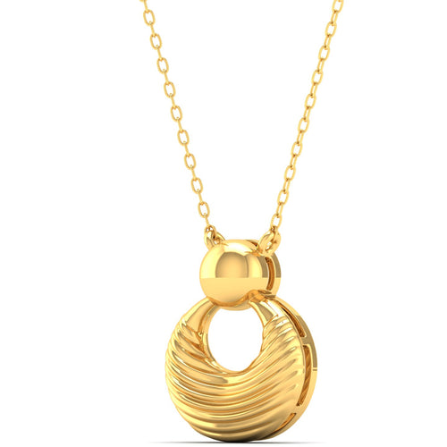 9k Solid Gold Round Women's Fashion Pendant