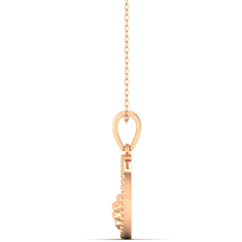 Round Plain 9K Solid Gold Pendant