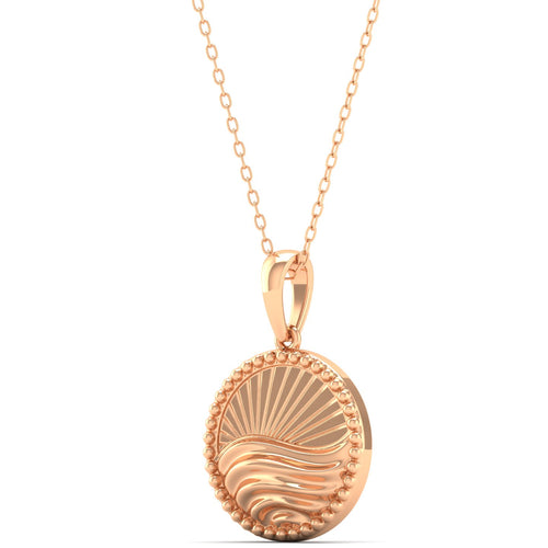 Round Plain 9K Solid Gold Pendant