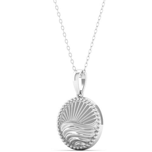Round Plain 9K Solid Gold Pendant