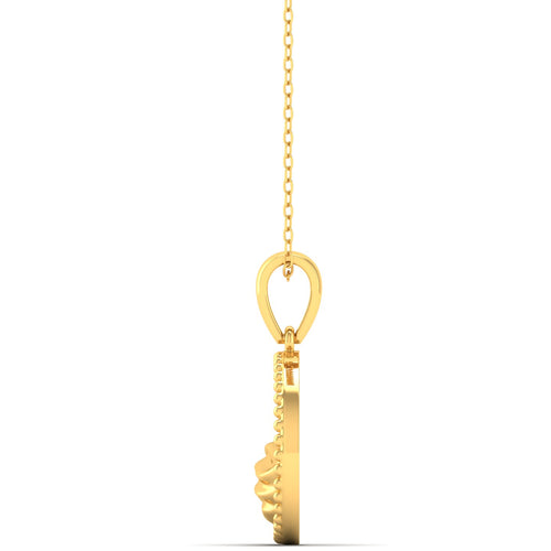 Round Plain 9K Solid Gold Pendant