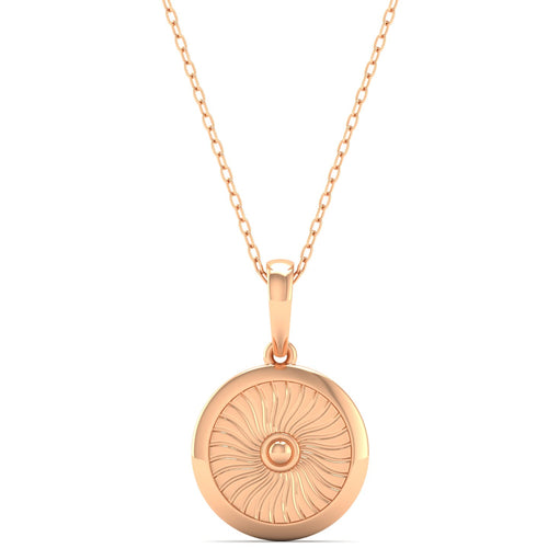 9K Solid Gold Round Fashion Pendant