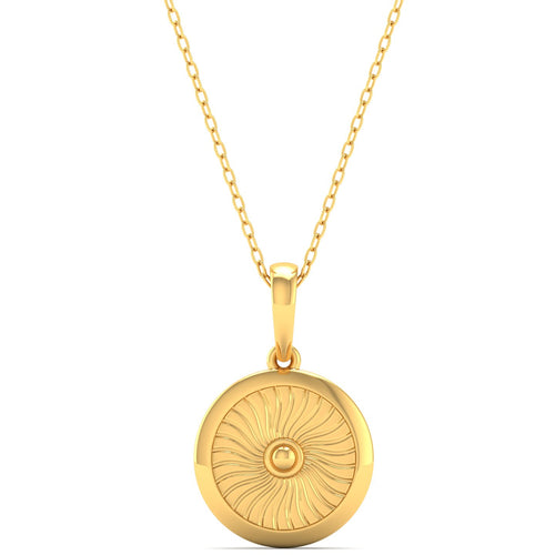 9K Solid Gold Round Fashion Pendant