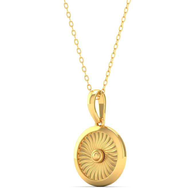 9K Solid Gold Round Fashion Pendant