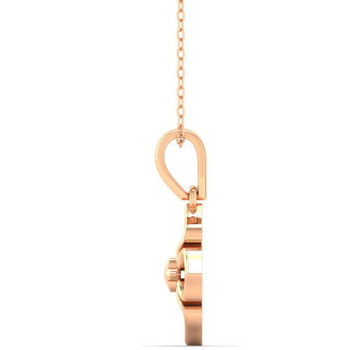 Four Petal Plain 9K Solid Gold Pendant