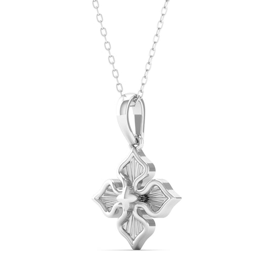 Four Petal Plain 9K Solid Gold Pendant