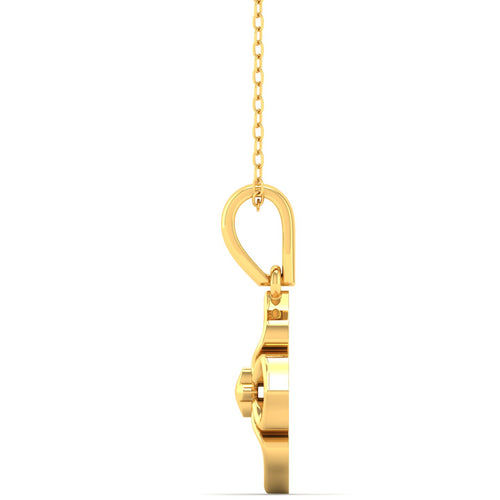 Four Petal Plain 9K Solid Gold Pendant