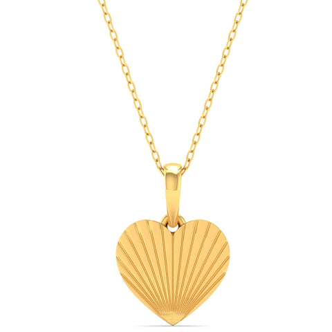 9k Solid Gold Shell Heart Fashion Pendant