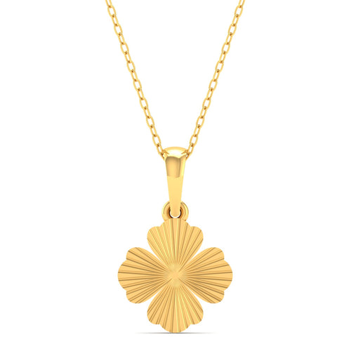 9k Solid Gold Flower Cross Fashion Pendant