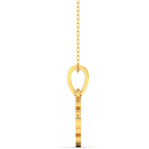9k Solid Gold Flower Cross Fashion Pendant