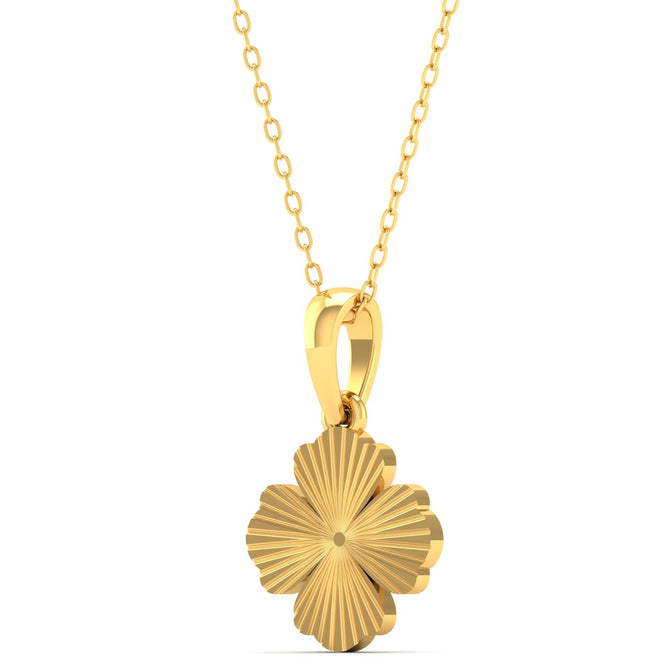 9k Solid Gold Flower Cross Fashion Pendant