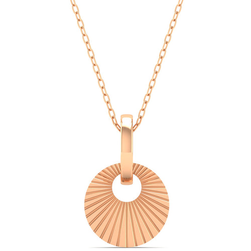 Round Plain 9K Solid Gold Pendant