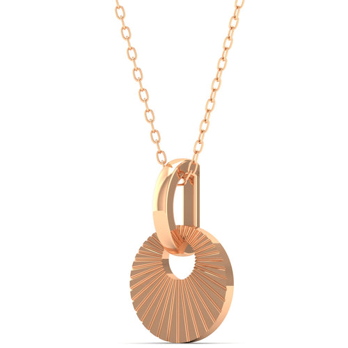 Round Plain 9K Solid Gold Pendant