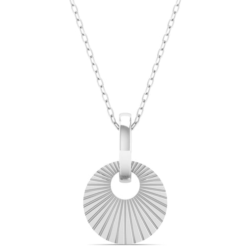 Round Plain 9K Solid Gold Pendant