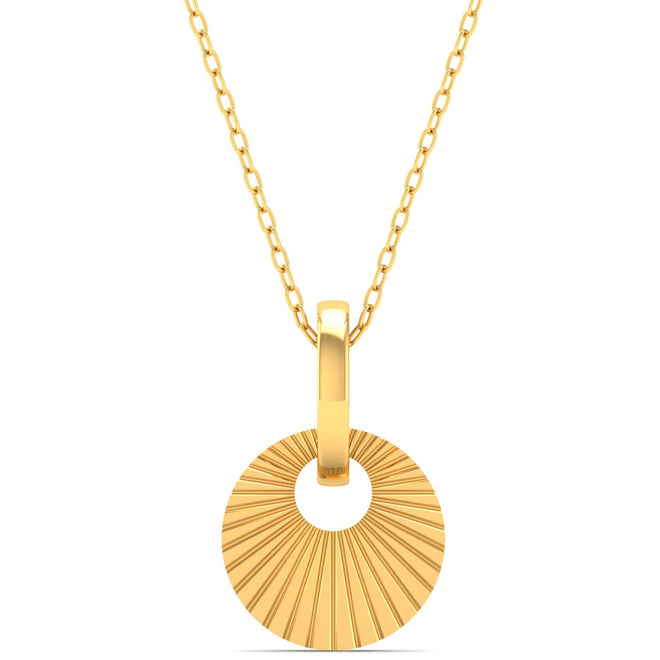 Round Plain 9K Solid Gold Pendant