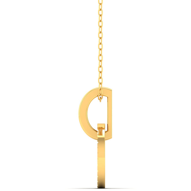 Round Plain 9K Solid Gold Pendant