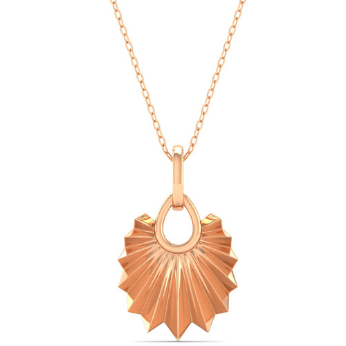 9k Solid Gold Round Shell Women's Fashion Pendant