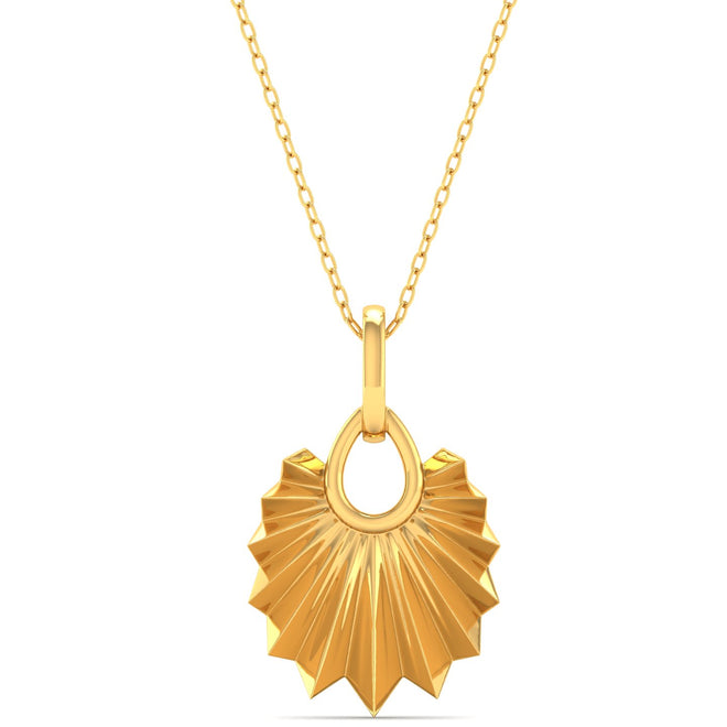9k Solid Gold Round Shell Women's Fashion Pendant