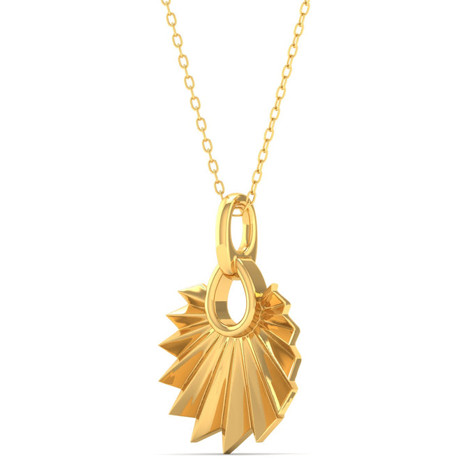 9k Solid Gold Round Shell Women's Fashion Pendant