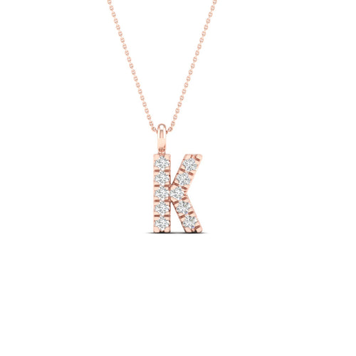"K" Initial Lab Grown Fashion Pendant