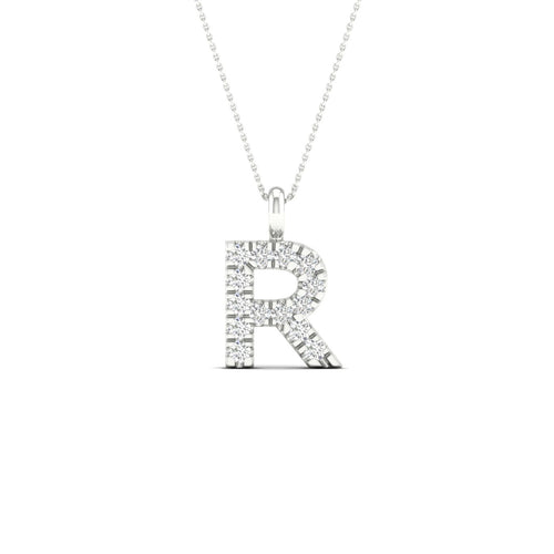 "R" Initial Lab Grown Fashion Pendant