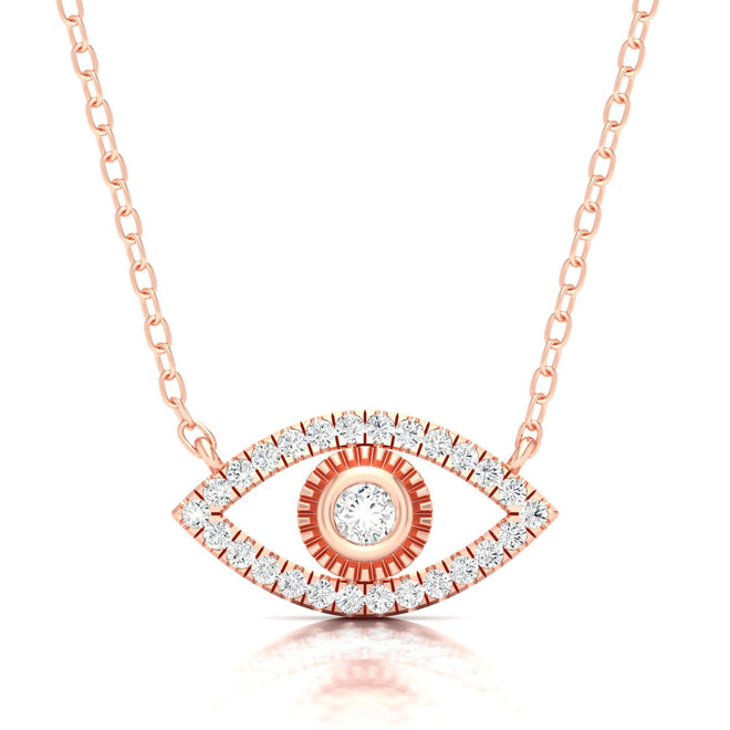 1/5 Ctw Evil Eye Miligrain Fashion Pendant