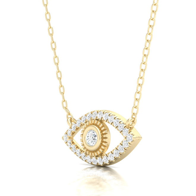 1/5 Ctw Evil Eye Miligrain Fashion Pendant
